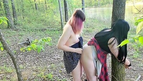 Goth Trans Girl Gets Her Ass Fucked By Stranger In The Woods