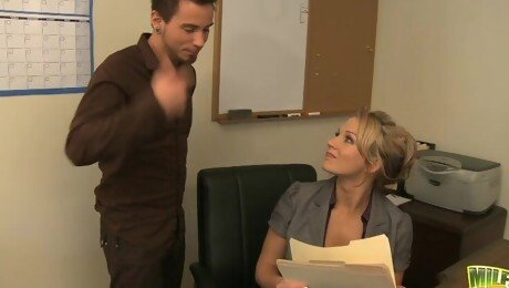 Fucking in the office with large boobs secretary Nikki Sexx